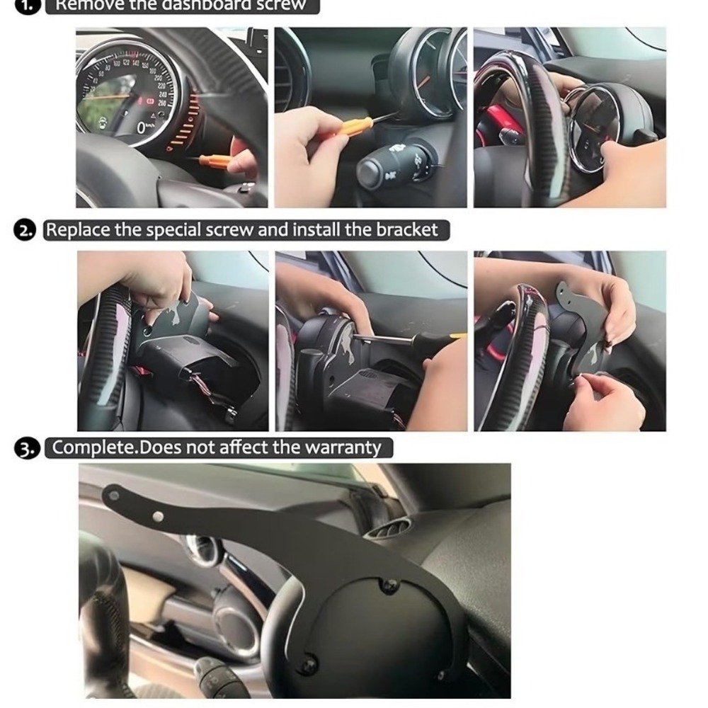 Union‎ Jack Dashboard Phone Mount for Mini Cooper R55 R56 R57 R60 R61 Gray Flag - Picture 3 of 4
